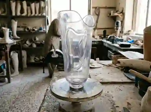 Clear test socket on a turntable