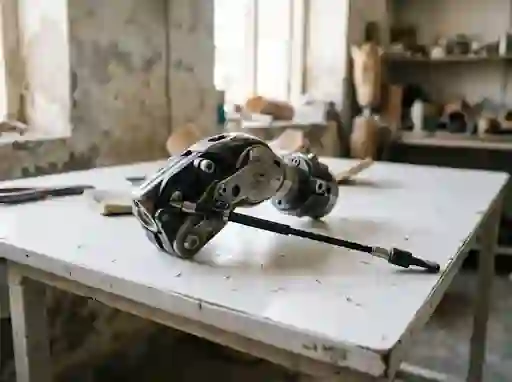 Manual locking knee with its release lever