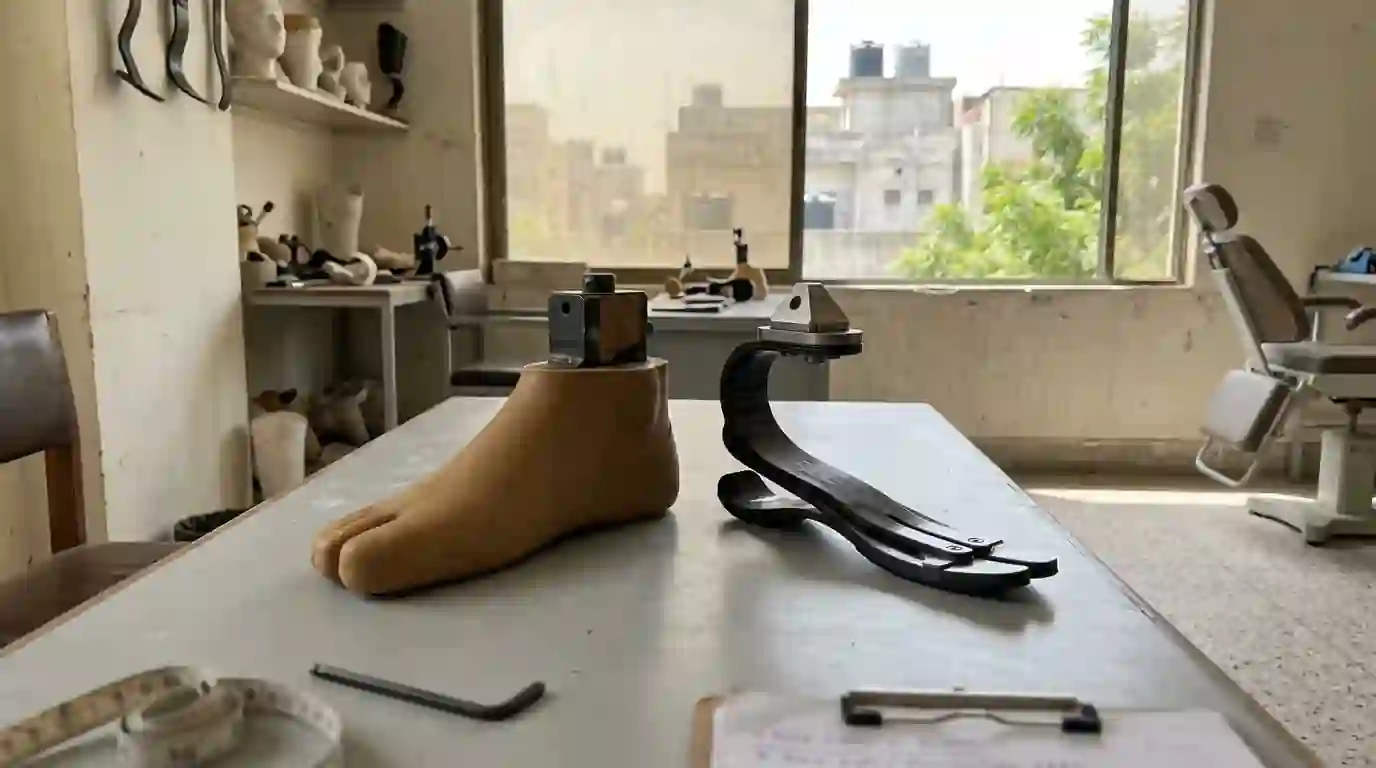 SACH foot beside a dynamic carbon foot
