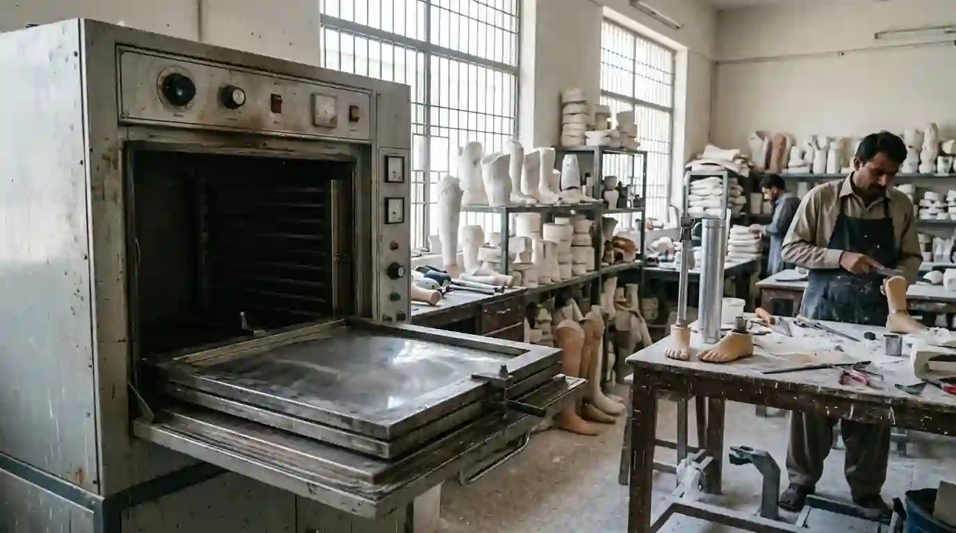 Clear plastic sheet heating in a forming oven