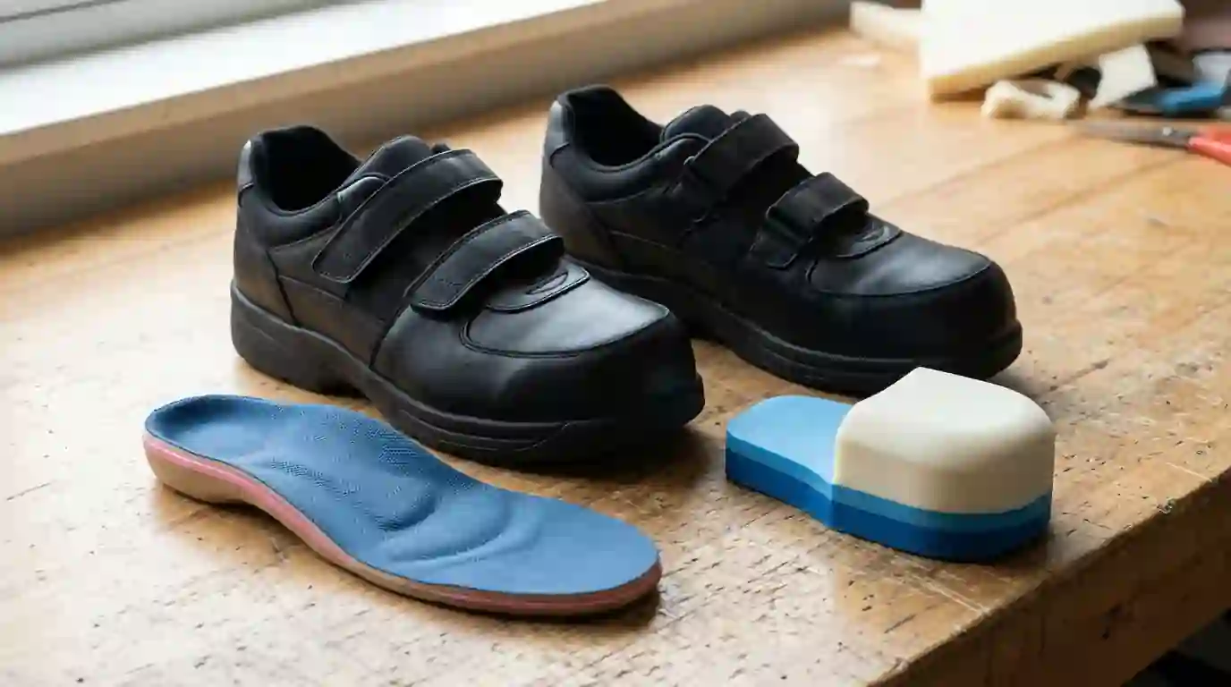 Moulded insole with a forefoot filler and extra-depth shoes
