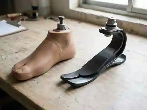 Local SACH foot beside an imported carbon foot