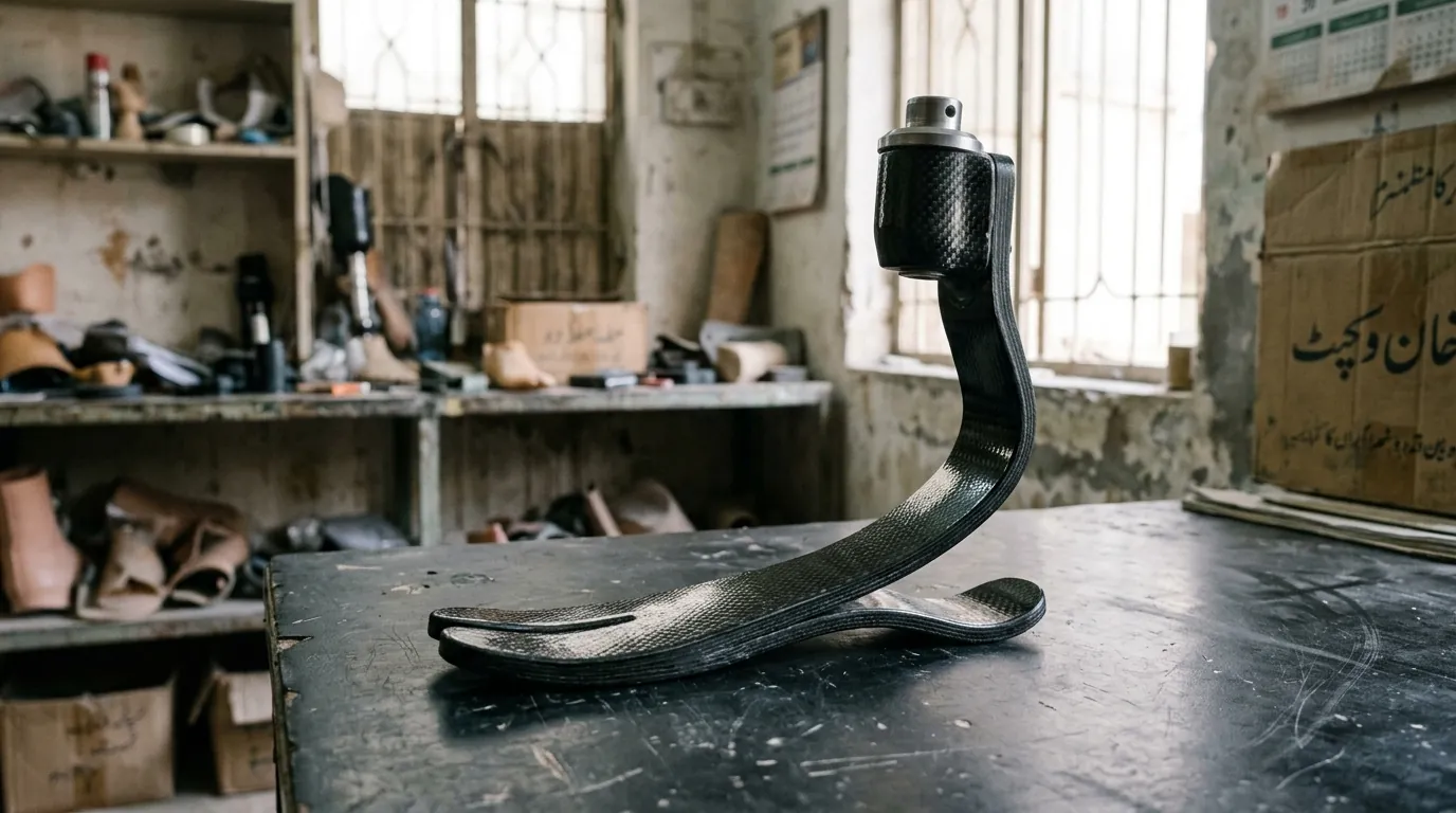 Carbon energy-return foot with a split toe