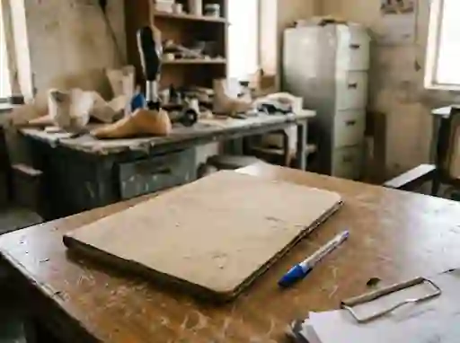Closed patient file on a clinic desk
